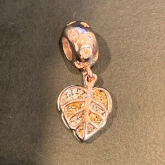 Sparkling Leaves Dangle Pandora Charm - Picture 4 of 5